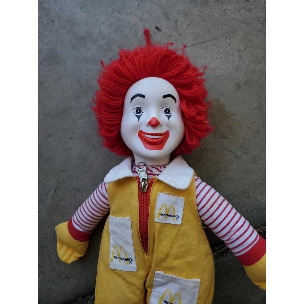 Vintage 1984 Ronald McDonald 15" Plush Doll w/Vinyl Head & Yarn Hair